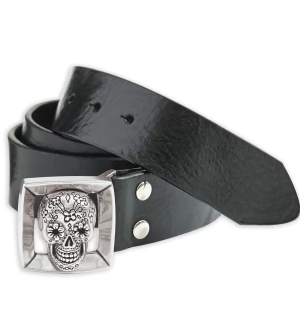 Bill Lavin Skull Buckle Belt- Belts