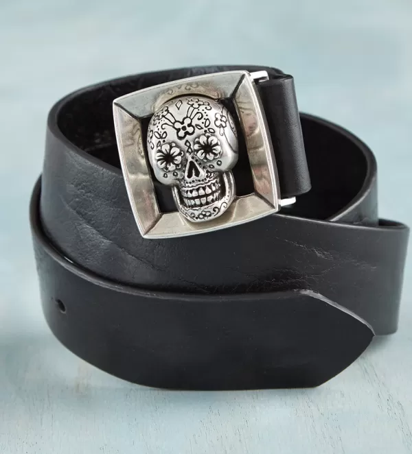 Bill Lavin Skull Buckle Belt- Belts