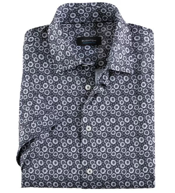 Bugatchi Floral Starburst Shirt- Short Sleeve Sport Shirts