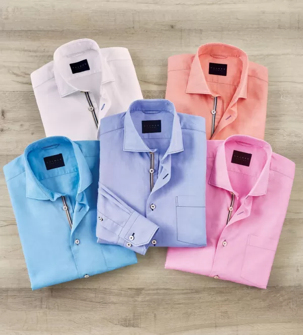 Calder Carmel Panana Solid Long Sleeve Shirt- Long Sleeve Sport Shirts