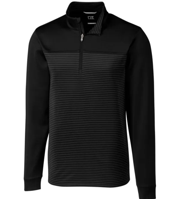 Cutter u0026 Buck Cutter & Buck Traverse Stripe Interlock Half Zip Pullover- Pullovers & Layers