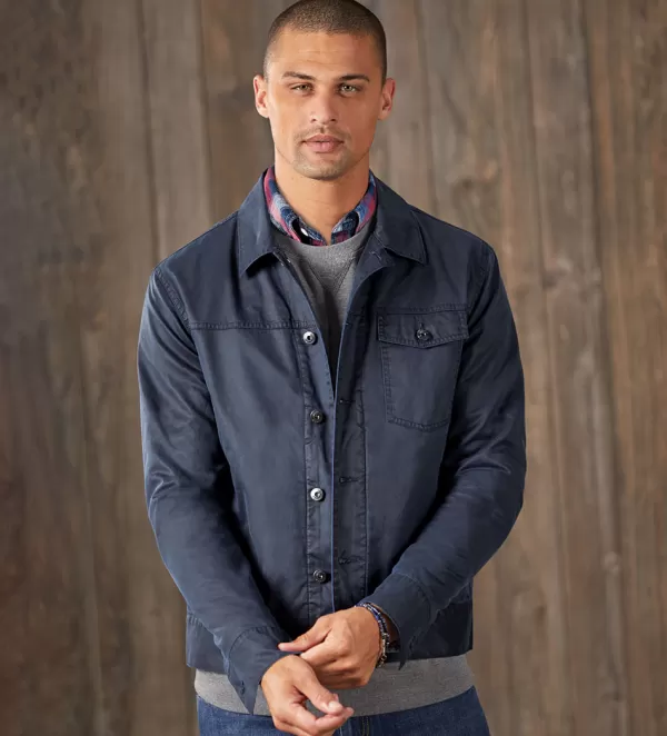 Johnnie-O Roy Distressed Cotton Blend Jacket- Casual & Active