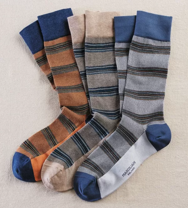 Marcoliani Pique Stripe Socks- Socks