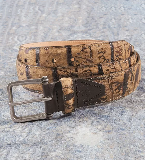 Martin Dingman Nile Croc Grain Belt- Belts