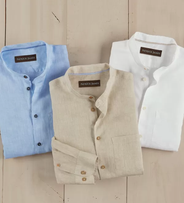 Patrick James Banded Collar Shirt- Long Sleeve Sport Shirts