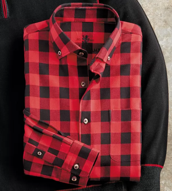 Patrick James Buffalo Check Shirt- Long Sleeve Sport Shirts