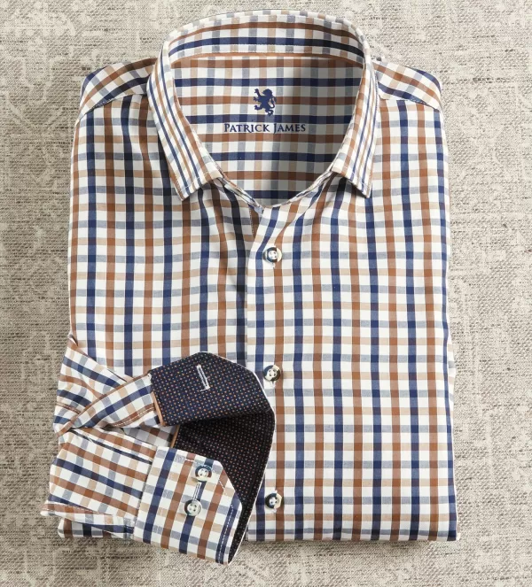 Patrick James Check Long Sleeve Shirt- Long Sleeve Sport Shirts