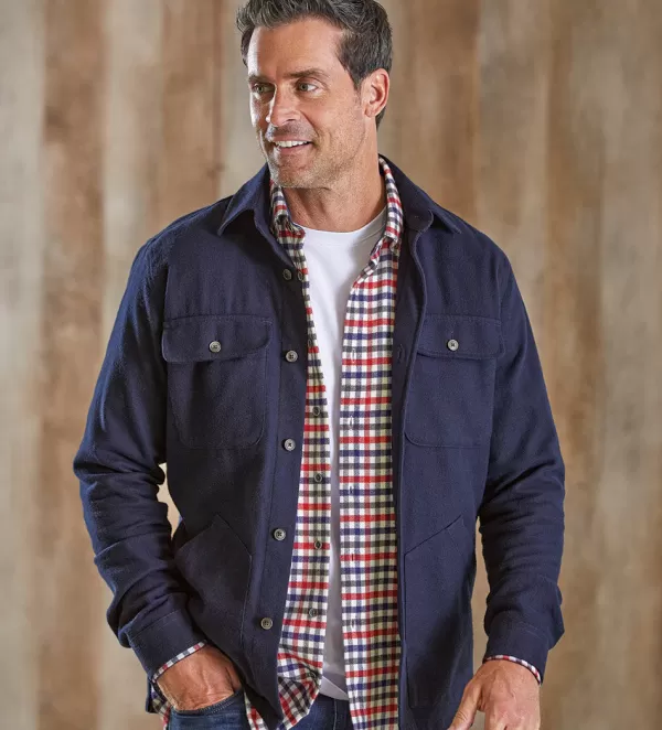 Patrick James Cotton Overshirt- Long Sleeve Sport Shirts