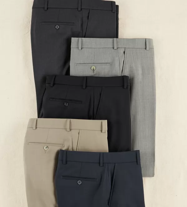 Patrick James Gabardine Flat-Front Slacks- Dress Pants