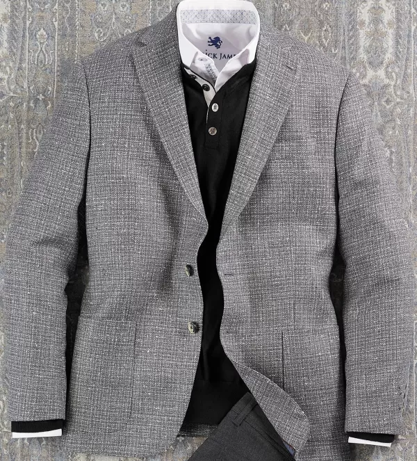 Patrick James Grey Melange Sport Coat- Sport Coats