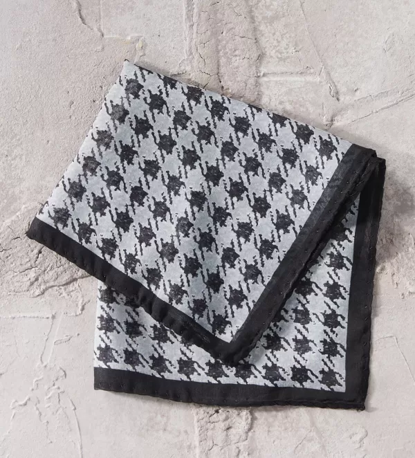 Patrick James Houndstooth Pocket Square- Pocket Squares