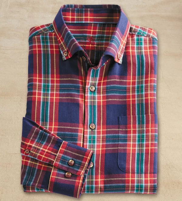 En Soi Patrick James Plaid Flannel Long Sleeve Sport Shirt- Long Sleeve Sport Shirts