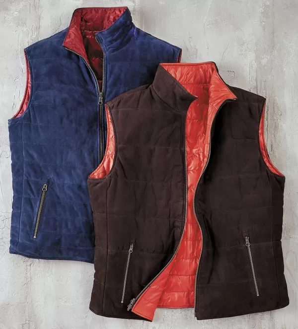 Patrick James Reversible Suede Vest- Leather & Suede