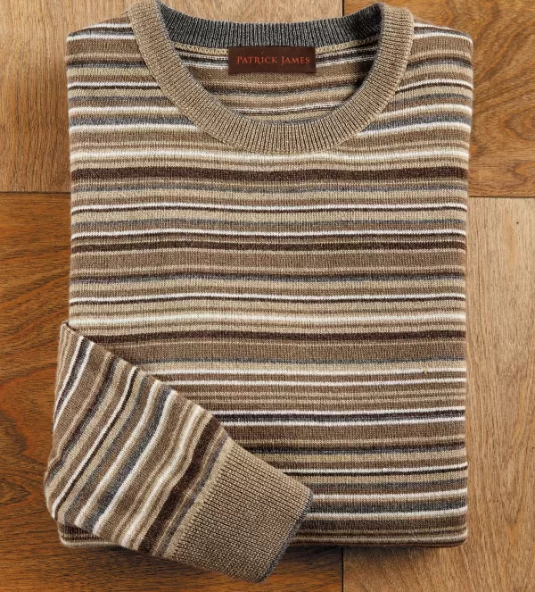 Patrick James Stripe Crew Sweater- Pullovers & Layers