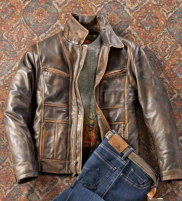 Patrick James Vintage Dean Leather Jacket- Leather & Suede