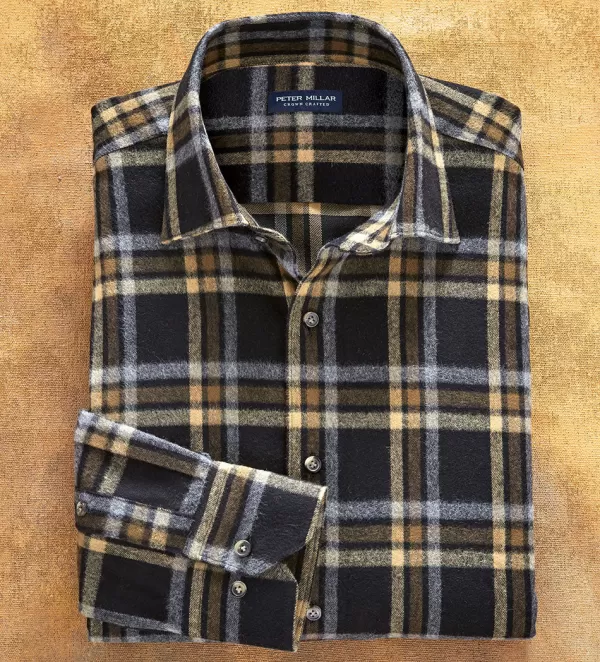 Peter Millar Long Sleeve Hino Plaid Shirt- Long Sleeve Sport Shirts