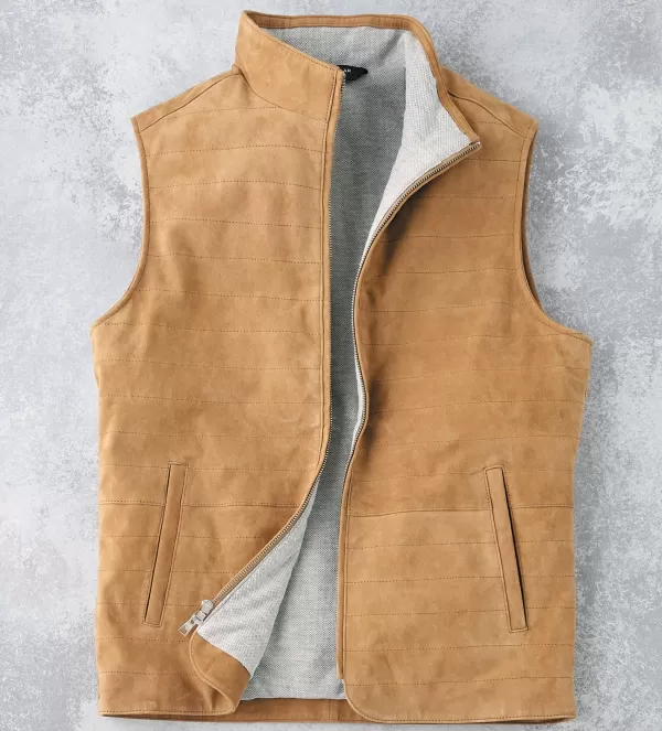 Peter Millar Vista Suede Vest- Leather & Suede