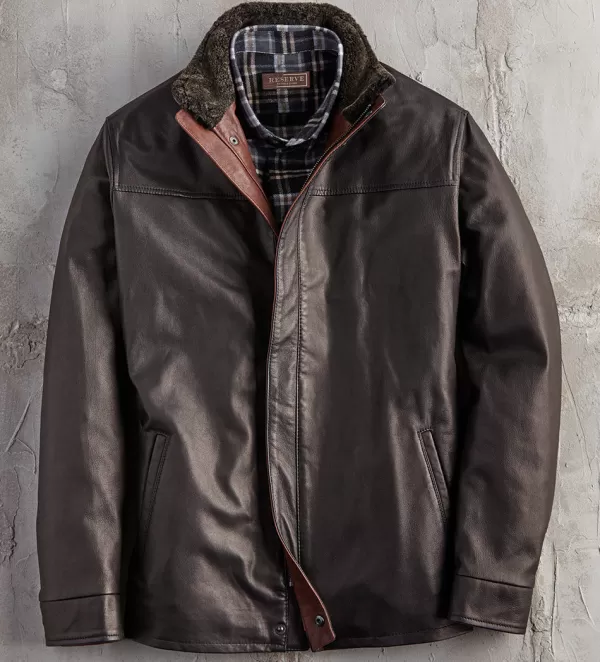 Remy Leather Three-Quarter Length Jacket- Leather & Suede