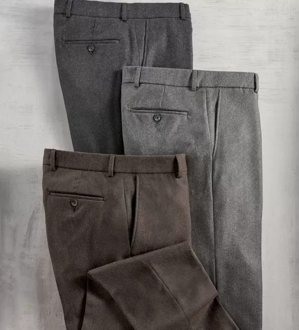 Reserve Comfort "Eze" Cashmere Blend Flannel Slack- Dress Pants