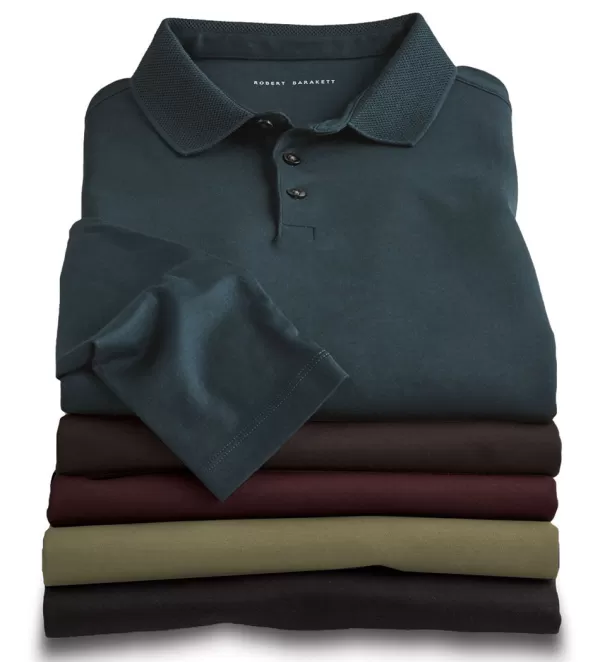 Robert Barakett Georgia Long Sleeve Polo- Polos & Knits