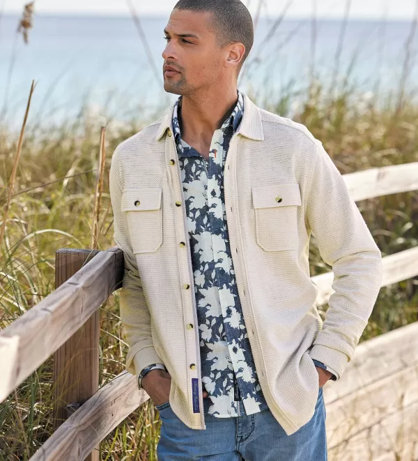 Robert Graham Brunner Waffle Knit Overshirt- Casual & Active