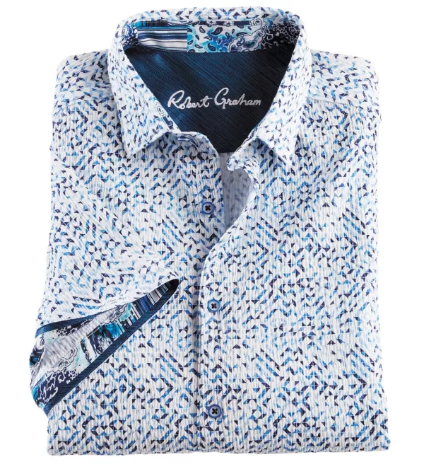 Robert Graham Cyrus Seersucker Short Sleeve Shirt- Short Sleeve Sport Shirts