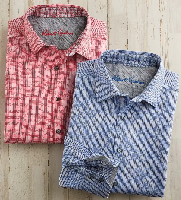 Robert Graham Electric Slide Jacquard Shirt- Long Sleeve Sport Shirts