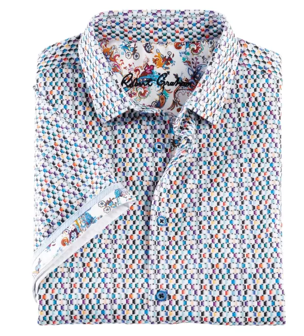 Robert Graham Flamenco Short Sleeve Knit Shirt- Short Sleeve Sport Shirts