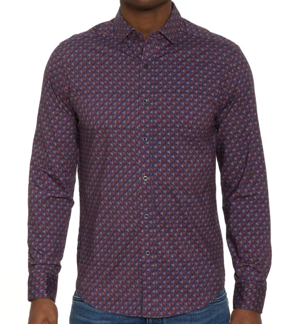 Robert Graham Long Sleeve Barrone Knit Shirt- Long Sleeve Sport Shirts