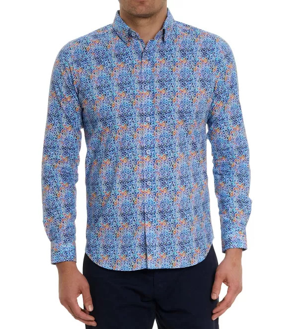 Robert Graham Long Sleeve Venlow Woven Shirt- Long Sleeve Sport Shirts