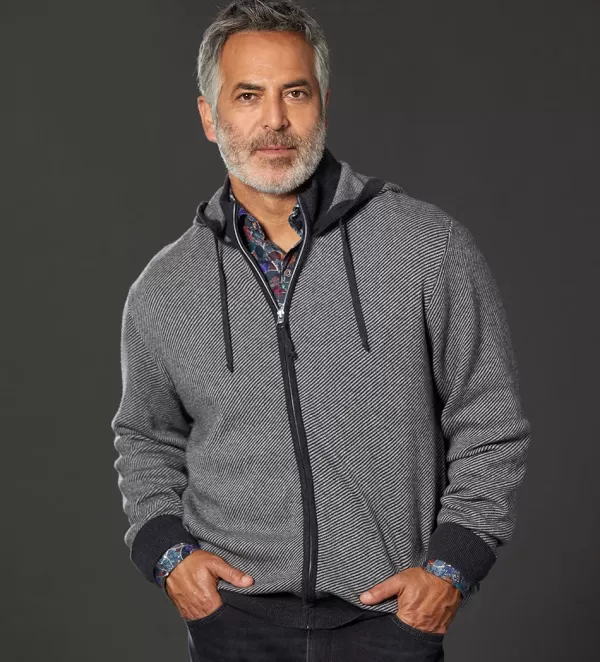 Robert Graham Onyx Full-Zip Hoodie- Cardigans