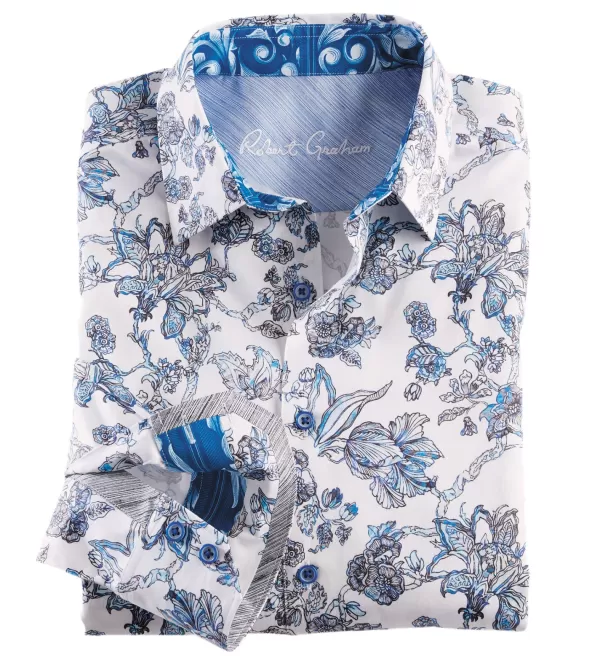 Robert Graham Sea Bloom Long Sleeve Shirt- Long Sleeve Sport Shirts