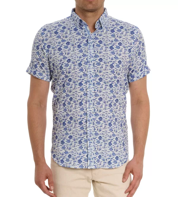 Robert Graham Short Sleeve Fenwick Woven Shirt- Short Sleeve Sport Shirts