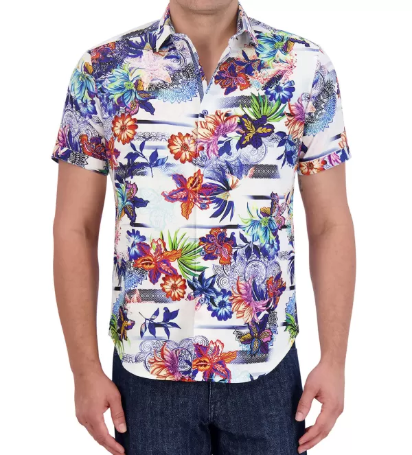 Robert Graham Short Sleeve Kendari Woven Shirt- Short Sleeve Sport Shirts