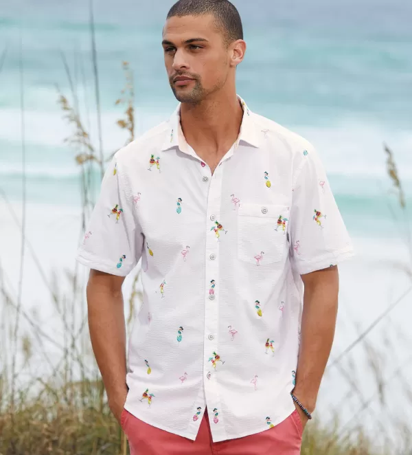 Tommy Bahama Flocktail Shirt- Short Sleeve Sport Shirts