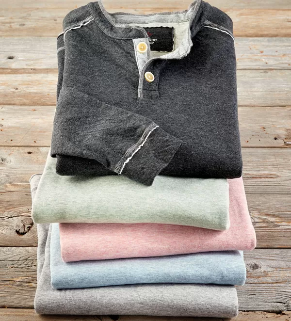 True Grit Lux Dream Henley- Polos & Knits