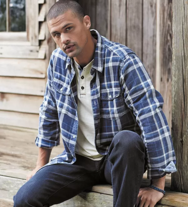 True Grit Sawyer Plaid Shirt- Long Sleeve Sport Shirts