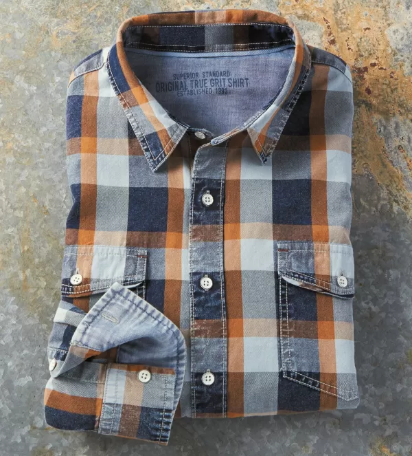 True Grit Winston Check Shirt- Long Sleeve Sport Shirts